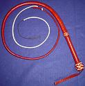 4ft Whiskey Red 16 plait Classic American Bullwhip with Custom handle pattern and Knots A